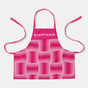 Personalized Name Pink and Hot Pink Design Apron