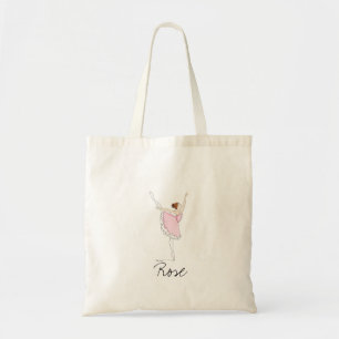 Personalized Name Pink Ballerina Dance Girl Tutu   Tote Bag