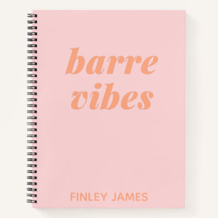 Personalized Name Pink Barre Ballet Fitness Dancer Notebook