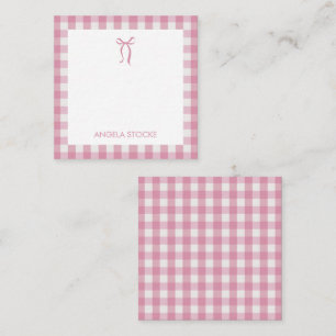 Personalized Name Pink Bow Note Card