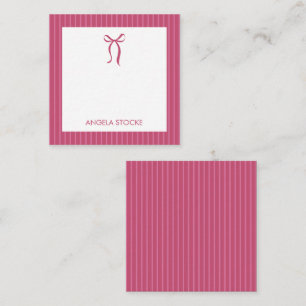 Personalized Name Pink Bow Note Card