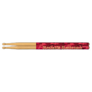 Personalized Name Pink Camo Girl's Cute Drumsticks