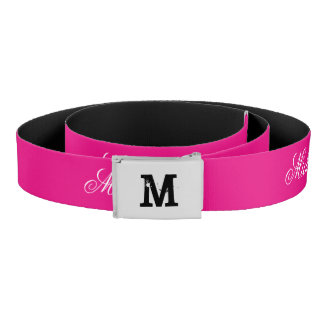 Personalized name pink canvas belt for girls