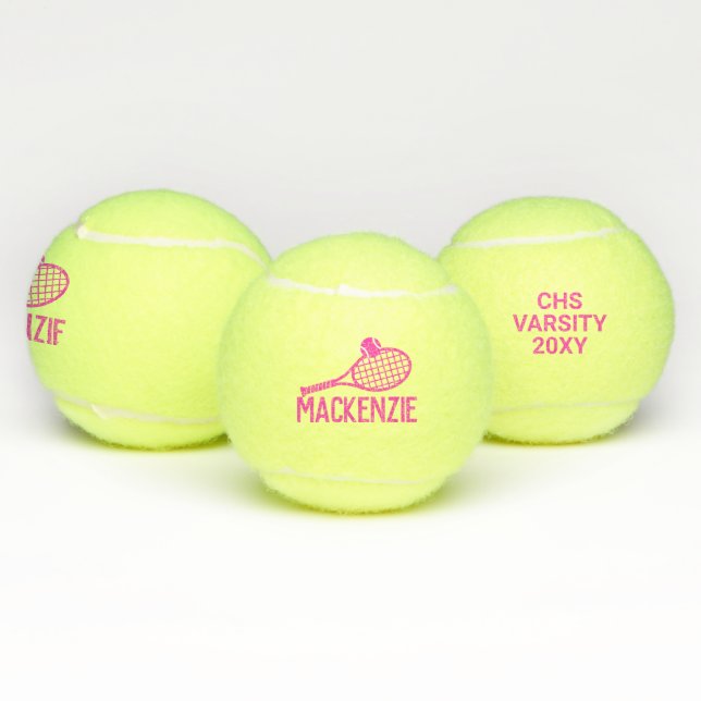 Personalized Name Pink Custom Tennis Balls (Multi)