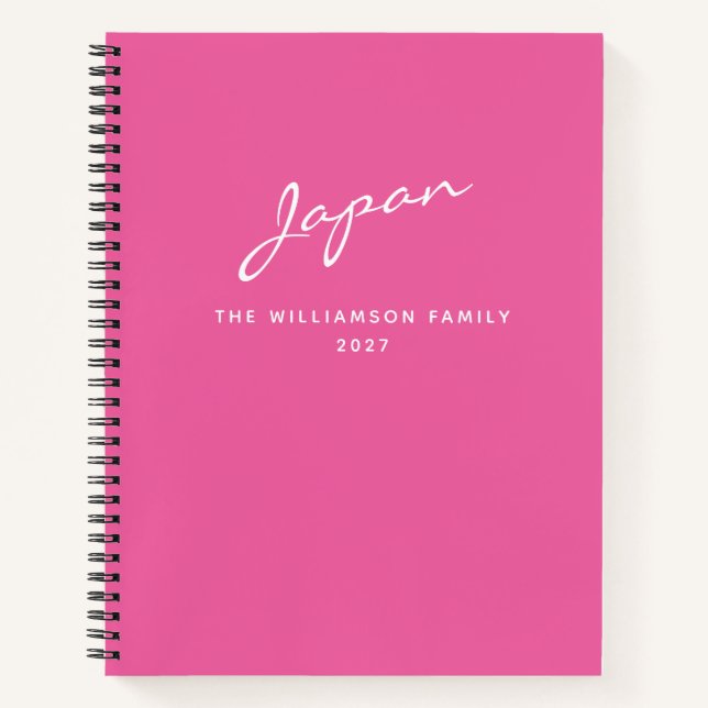 Personalized Name Pink Destination Travel Journal  (Front)