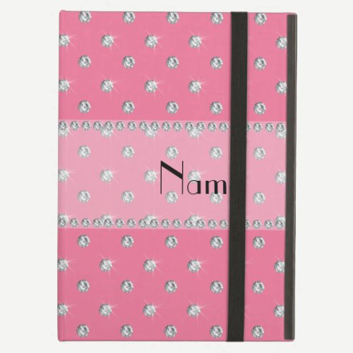 Personalized name pink diamonds iPad air cover