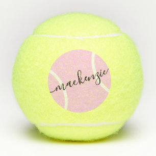 Personalized Name Pink Girly Design Tennis Balls