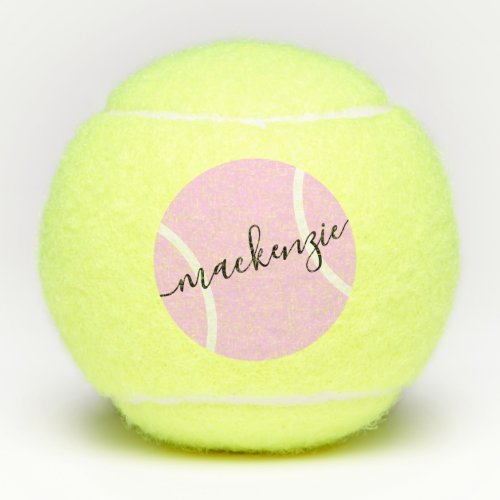 Personalized Name Pink Girly Design  Tennis Balls