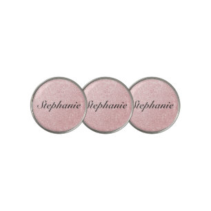 Personalized Name Pink Glitter Sparkle Style Golf Ball Marker