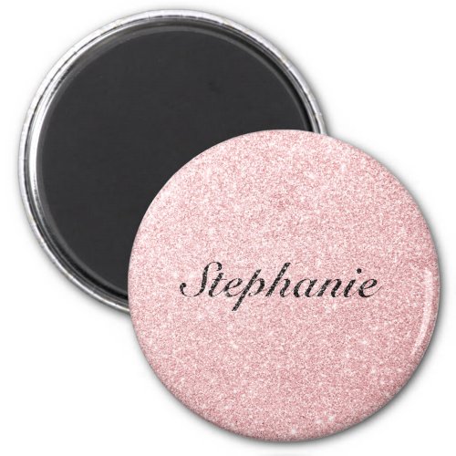 Personalized Name Pink Glitter Sparkle Style Magnet