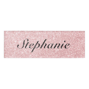 Personalized Name Pink Glitter Sparkle Style Name Tag