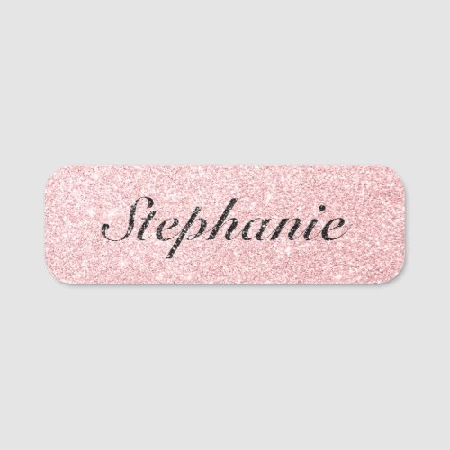 Personalized Name Pink Glitter Sparkle Style Name Tag