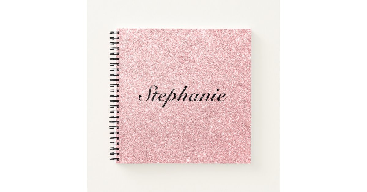 Personalized Elegant Pink Glitter Sketchbook Notebook | Zazzle