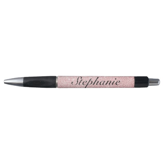 Personalized Name Pink Glitter Sparkle Style Pen (Front)