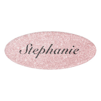 Personalized Name Pink Glitter Sparkle Style Tag