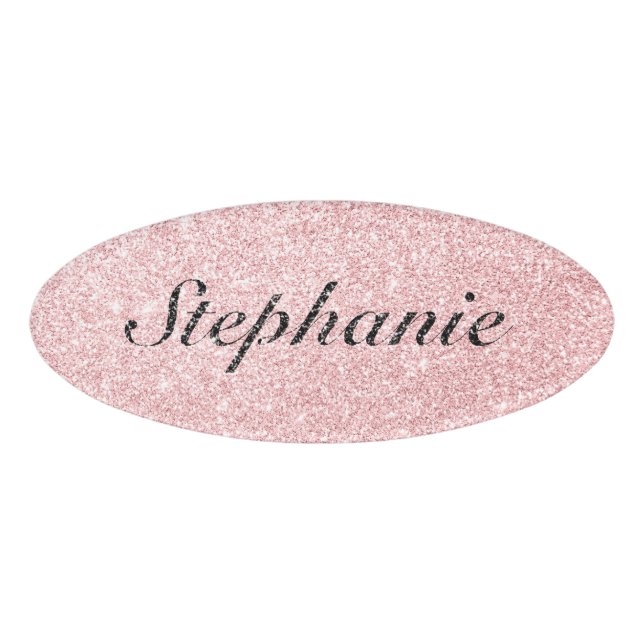 Personalized Name Pink Glitter Sparkle Style Tag (Front)
