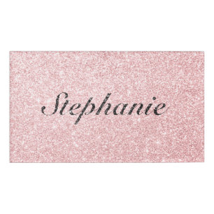 Personalized Name Pink Glitter Sparkle Style Tag