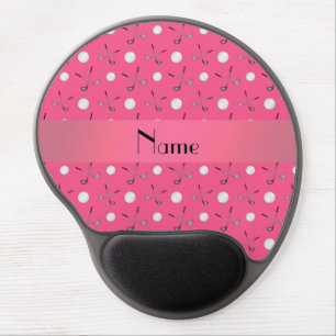 Personalized name pink golf balls gel mouse pad