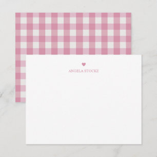 Personalized Name Pink Heart Note Card