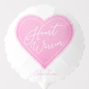 Personalized Name Pink Heart Warrior Balloon