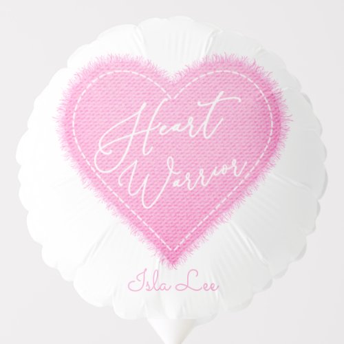 Personalized Name Pink Heart Warrior Balloon