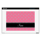 Personalized name pink hearts black stripe