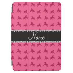 Personalized name pink horse pattern iPad air cover