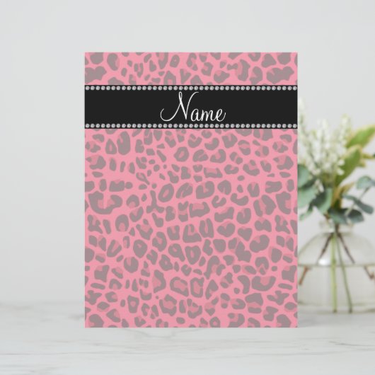 Personalized name pink leopard pattern (Standing Front)