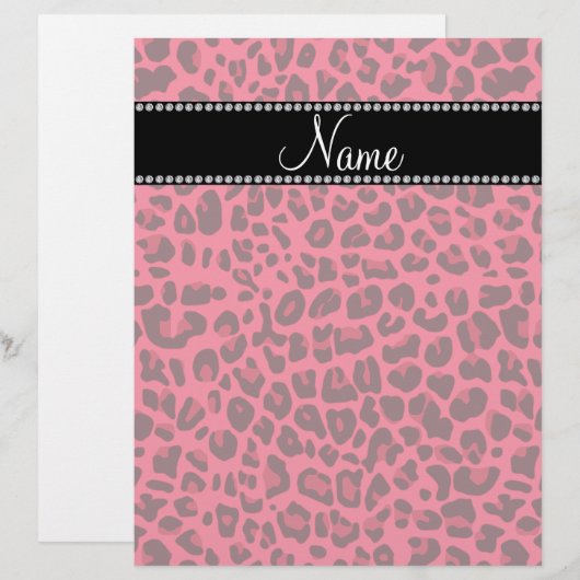Personalized name pink leopard pattern (Front/Back)