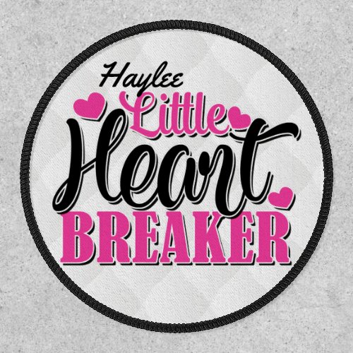 Personalized NAME Pink Little Heart Breaker Patch