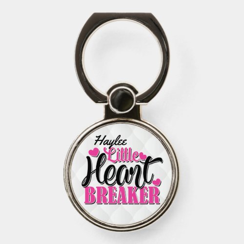 Personalized NAME Pink Little Heart Breaker Phone Ring Stand