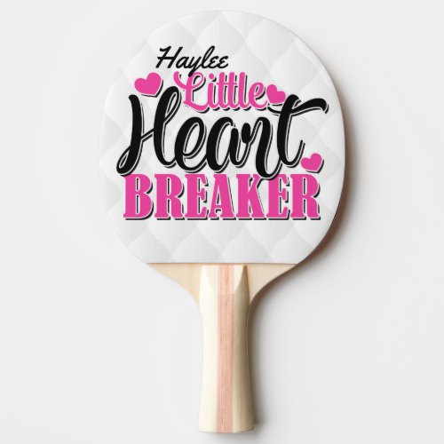 Personalized NAME Pink Little Heart Breaker Ping Pong Paddle