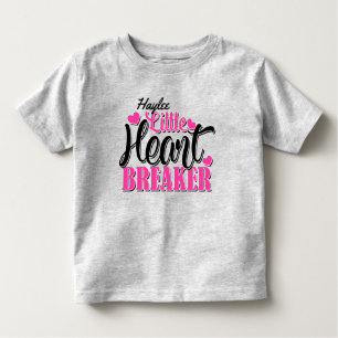 Personalized NAME Pink Little Heart Breaker Toddler T-shirt