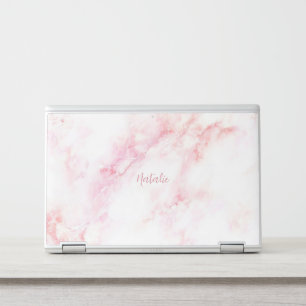 Personalized Name Pink Marble  HP Laptop Skin