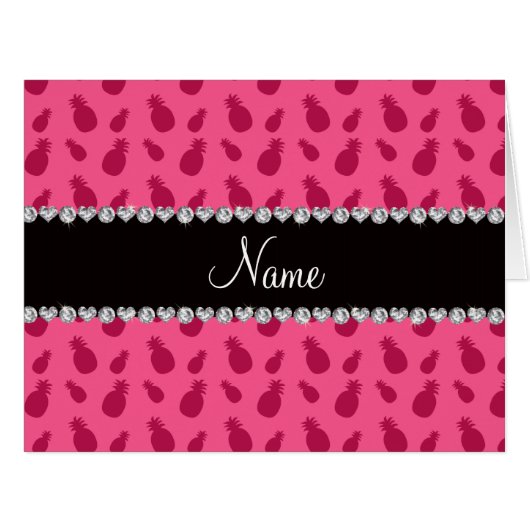 Personalized name pink pineapple pattern (Front Horizontal)