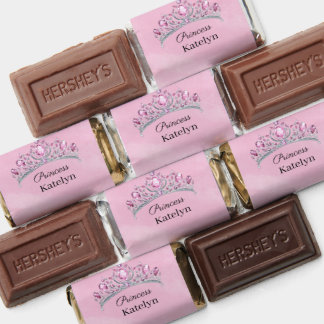 Personalized Name Pink Princess Birthday Hershey's Miniatures
