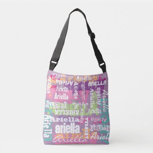 Personalized Name Pink Purple Crossbody Bag