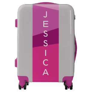 Personalized Name Pink Purple Modern Bold Unique Luggage