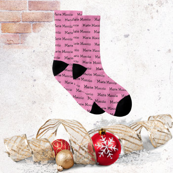 Personalized Name Pink Socks by Liveandheal at Zazzle