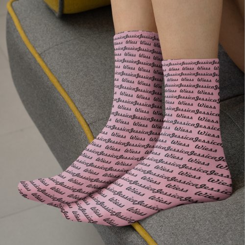 Personalized Name Pink Socks