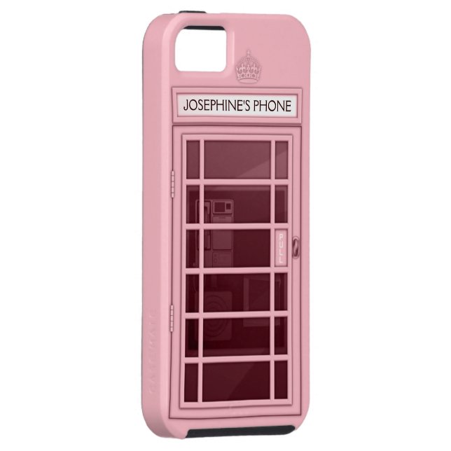 Personalized Name Pink Telephone Box iPhone 5 Case (Back/Right)