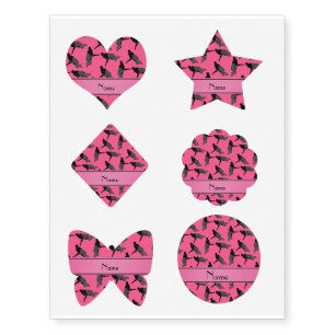 Personalized name pink wrestling temporary tattoos