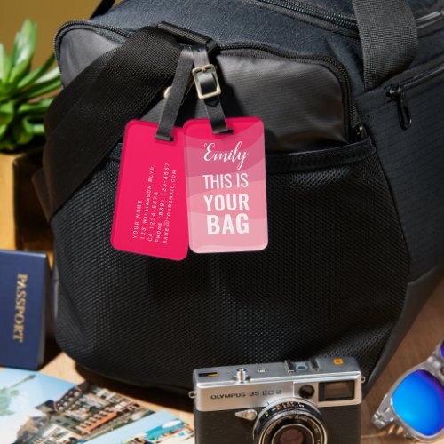 Personalized Name Pinky design Custom Text Luggage Tag