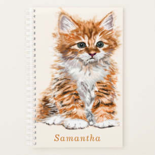 Personalized Name Planner with Cute Baby Cat