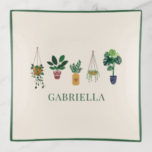 Personalized Name Plant Lovers Boho Mom Gift Trinket Tray