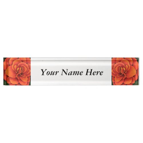 Personalized Name Plate w Clock Option _ Begonia