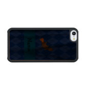 Personalized name platypus blue argyle carved wood iPhone case (Front (horizontal))
