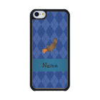 Personalized name platypus blue argyle