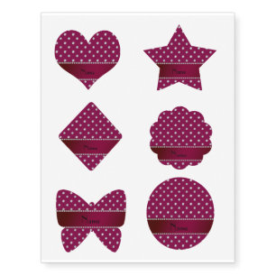 Personalized name plum purple diamonds temporary tattoos