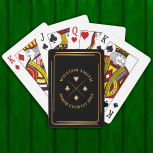 personalized Name Poker Club Game gold Cards